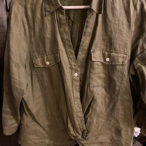 INC International Concepts Olive Button Down Shirt